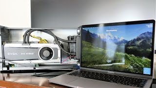 AKiTiO Node Thunderbolt 3 eGPU Late 2016 MacBook Pro  GTX 980 ti Windows 10 [upl. by Kissee411]