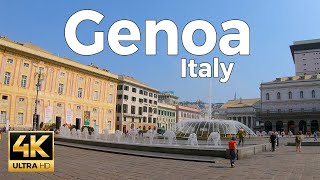 Genoa Italy Walking Tour 4k Ultra HD 60fps – With Captions [upl. by Llennej792]