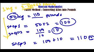 FAST METHOD to CONVERT KG to POUNDS Lbs  UNIT CONVERSATION TRICK  FAST MATH CALCULATION [upl. by Kcirddes302]