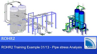 ROHR2 Training Example 0112  Pipe Stress Analysis [upl. by Cosme482]