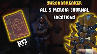 Shroudbreaker All 5 Mercia Journal Locations  Shroudbreaker Tall Tale Guide [upl. by Eynaffit76]