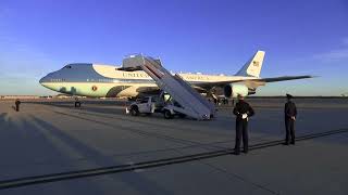 Trump leaves on Air Force One for MaraLago after argument with Zelenskyy at White House meeting [upl. by Nnaeiluj502]