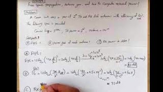 Example how to compute free space path loss received power and antenna gain [upl. by Millwater]