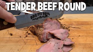 Tender Beef Round Roast  Recipe  BBQ Pit Boys [upl. by Nnylannej]