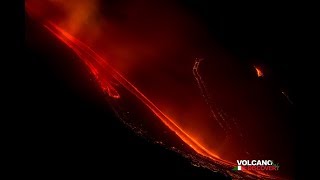 Etna erupts on Christmas Eve 2018 huge lava flow travels into Valle del Bove [upl. by Novanod337]