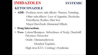 Antifungal Drugs Azoles Ketoconazole Fluconazole Itraconazole Voriconazole Posaconazole [upl. by Ahsaet824]