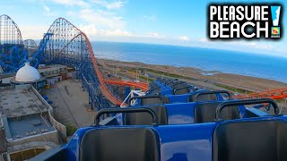 The Big One BACKWARDS OnRide POV 4K  Blackpool Pleasure Beach [upl. by Assiralk]