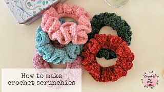 How to CROCHET SCRUNCHIES  Easy Beginner Tutorial [upl. by Hal246]