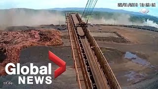 Brazil dam collapse Terrifying moment caught on camera [upl. by Nageem816]