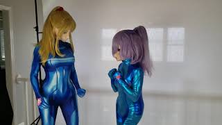 Metroid Zero Suit Samus Kigurumi Cosplay  training the new recruits [upl. by Weldon]