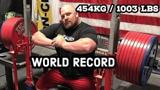 Bench Press World Record 454kg  1003lbs set by Blaine Sumner [upl. by Ecenahs]