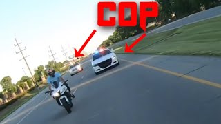 Motorcycles WHEELIE Away From The POLICE  Bikes VS Cops 61 [upl. by Pesvoh92]