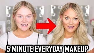 5 MINUTE EVERYDAY MAKEUP TRANSFORMATION  GET READY WITH ME [upl. by Javler875]