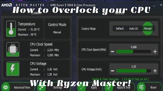 How to Overclock AMD CPUS using Ryzen master [upl. by Helm537]