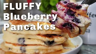 BLUEBERRY PANCAKES  Homemade Fluffy Blueberry Pancakes Recipe [upl. by Nangatrad861]