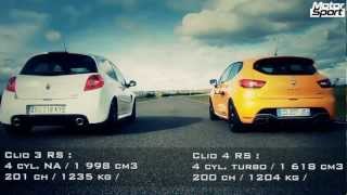 Drag race  Renault Clio 4 RS VS Clio 3 RS Cup Motorsport [upl. by Doloritas974]