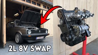 Golf Mk1 20L 8v Engine Swap  Pt3 Swap Complete [upl. by Avot]