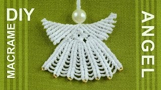 How to Make Macrame ANGEL Decoration [upl. by Ecnerwaled]