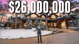 Touring a 25950000 LUXURY Log Cabin MANSION [upl. by Verity391]