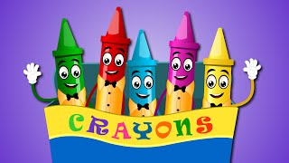 Five Little Crayons  Jumping on the Bad  Nursery Rhymes [upl. by Darraj355]