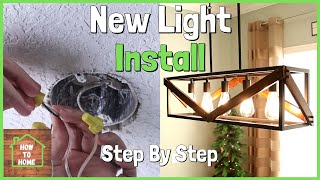 How To Install a Hanging Light Fixture  Dining Room Light Fixture [upl. by Gans677]