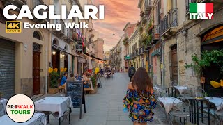 Cagliari Italy Evening Walk  4K  with Captions [upl. by Annie]