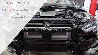 DIY Audi A4S4 B9 Bumper Removal amp Grille Installation [upl. by Tem]