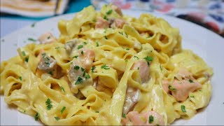 Quick and easy salmon pasta recipe  Italian Pasta Recipe [upl. by Chuu]