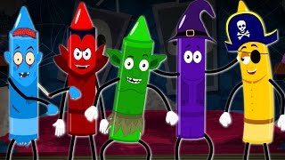 Five little Monsters  Crayon Nursery Rhymes  Kids Song  Learn Colors [upl. by Lonnie]