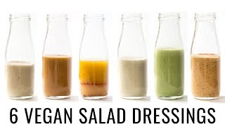 6 VEGAN SALAD DRESSINGS  with OILFREE options 👌🏻 [upl. by Nolham221]