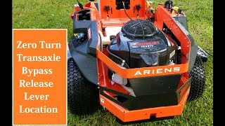 Ariens Ikon X Zero Turn Transaxle Bypass Release Levers Location [upl. by Ymaral]