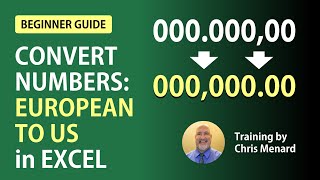 Excel covert European numbers to US number format [upl. by Ortensia217]