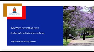 MS Word Howto use heading styles and automated numbering [upl. by Modnar]