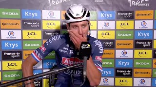 Mathieu van der Poel Overcome With Emotion After Tour de France Win [upl. by Llenaj237]