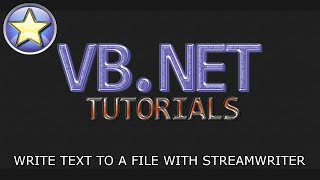 VBNET Tutorial For Beginners  Writing to a File with StreamWriter Visual Basic NET [upl. by Aisayn]