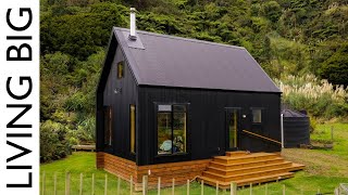 Stunning Black OffGrid Cabin By The River [upl. by Xuagram]