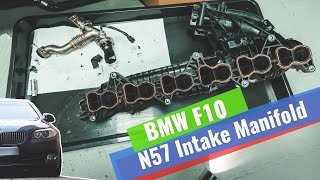 How to remove BMW f10f11 530d N57 Intake Manifold [upl. by Refotsirhc]