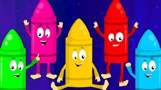 Five Little Crayons  Monkey Rhymes  Nursery Rhymes Songs For Kids  Baby Song [upl. by Aytnahs]