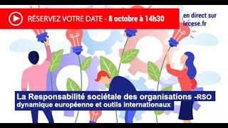 Séance Responsabilité sociétale des organisations RSO  cese [upl. by Enoitna317]