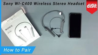 Sony WI C400 Wireless Stereo Headset How to Pair [upl. by Nerha]