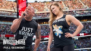 FULL SEGMENT  The Rock and Ronda Rousey confront The Authority WrestleMania 31 WWE Network [upl. by Siegfried]