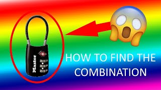 How to Find the Combination to a Master Combination Lock [upl. by Conn]