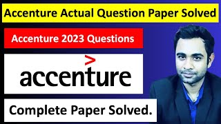 Accenture 2023 Actual Question Paper Solved  Accenture Previous Year Questions [upl. by Eedolem]