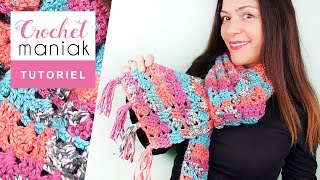 TUTO écharpe au crochet FACILE ET RAPIDE POUR DEBUTANT [upl. by Merrielle]