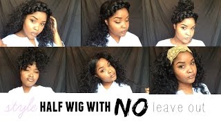 10 ways to style a half wig with NO leave out ft Outre quick weave AMBER [upl. by Aicilat]