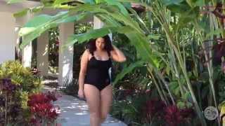 Curvy by Capriosca Swimwear  Plus Size Swimsuit Style Over the Shoulder [upl. by Jahdai]