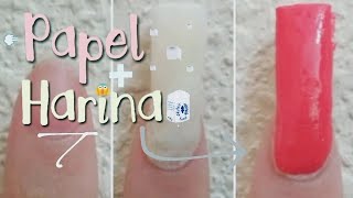 UÑAS POSTIZAS con PAPEL HIGIÉNICO Y HARINA  perfectwith Ainhoa [upl. by Anora]