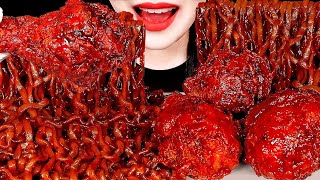 ASMR BLACK BEAN NOODLES SPICY CHICKEN RECIPE 진진짜라 핵불닭치킨 먹방 COOKING EATING SOUNDS MUKBANG  ZOEY ASMR [upl. by Barri]