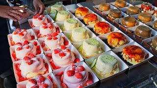 Strawberry Souffle Pancake  草莓舒芙蕾製作  Taiwanese Street Food [upl. by Narcissus]