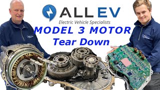 Tesla Model 3 Motor Tear Down  ALL EV [upl. by Xuagram]